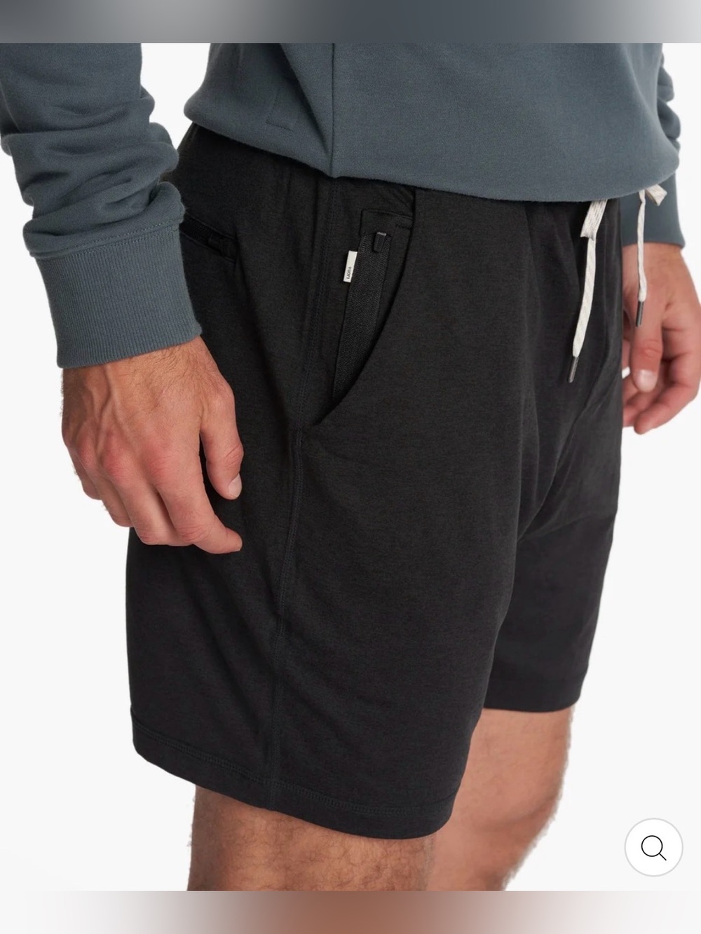 Men's Vuori Ponto Shorts 7” Active Drawstring Shorts - size Large Dk Charcoal